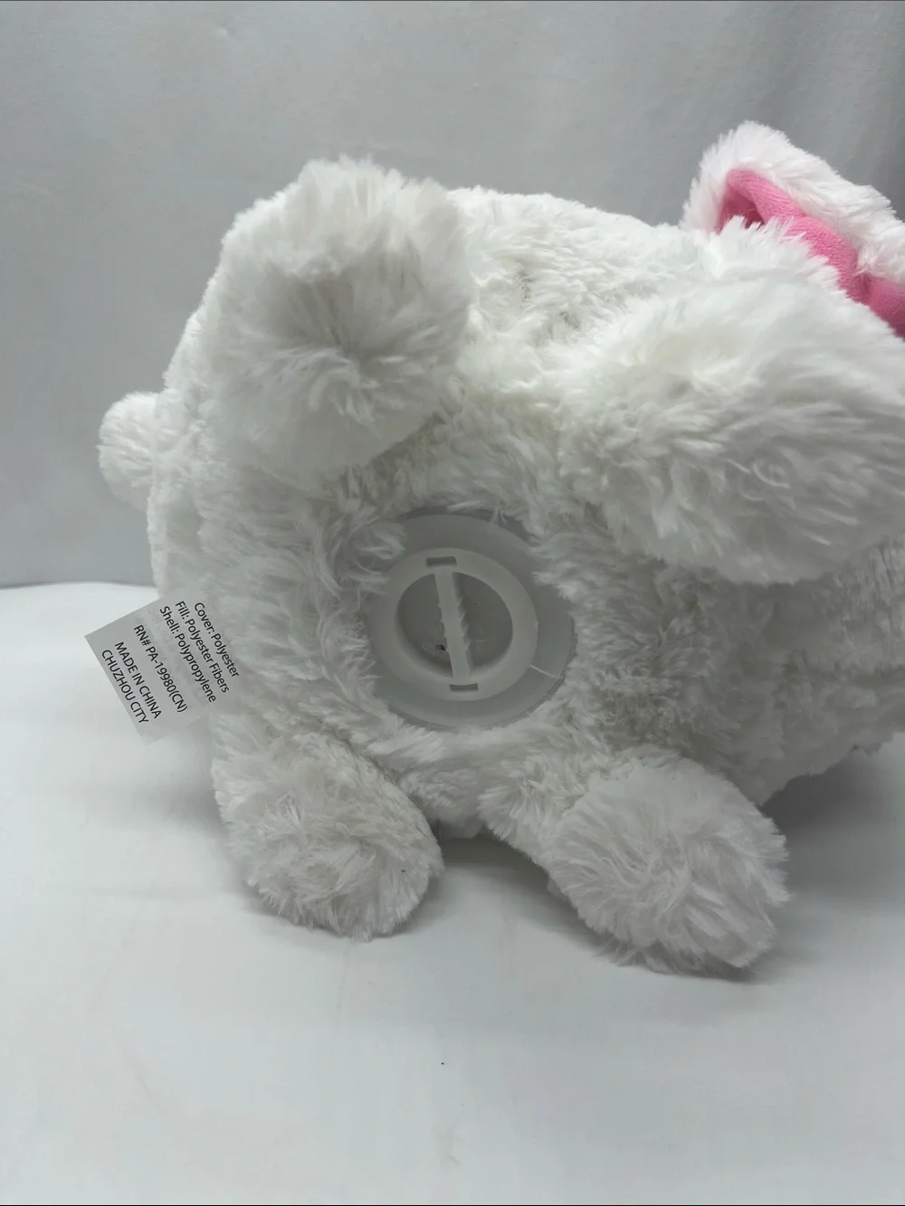Plush White Bunny Coin Bank - Soft Bunny Savings Toy